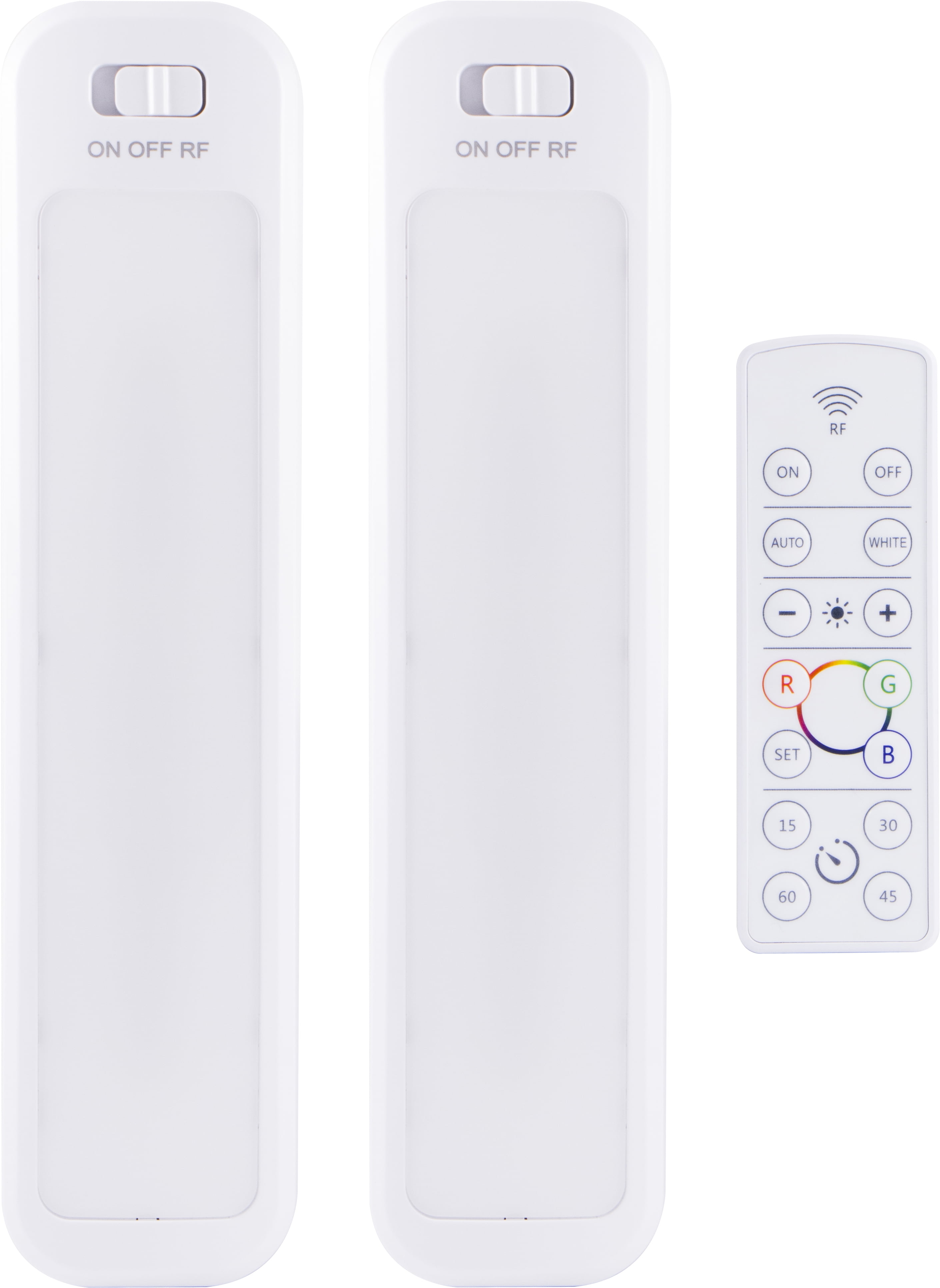 White 12-Inch Battery Operated LED Light Bars with Remote