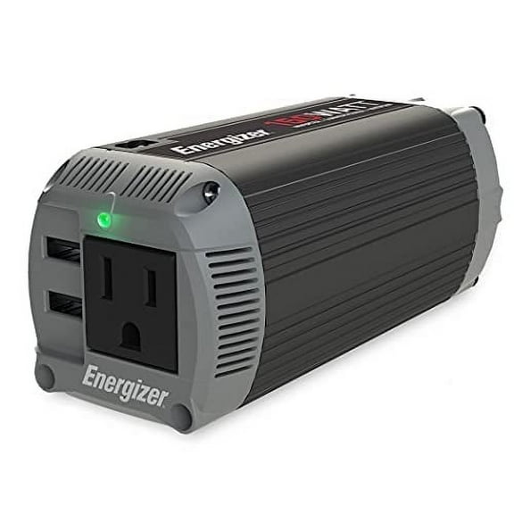 Energizer 150 Watt Power Inverter Pure Sine Wave Car Inverter, 12V to 110V Dual Mode Car Adapter, DC to AC Car Converter with Car Cigarette Lighter Plug, 110 Volts AC Outlet and 2 USB Ports