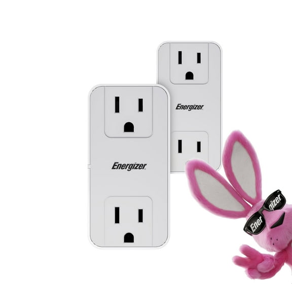 Energizer 2 Packs of 5 Device Fast Charging Multi Plug Wall Outlet Extender (2) AC Power Outlets (1) 20W PD Type C (2) USB A (3.1A Total Output) Power Strip Expander Outlet Splitter Plug In Adapter