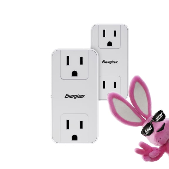Energizer ENG-2PKTAP12, 15 Amps 125 V 1875 W White USB Outlet Electrical Outlet 2 Piece 2 Pack