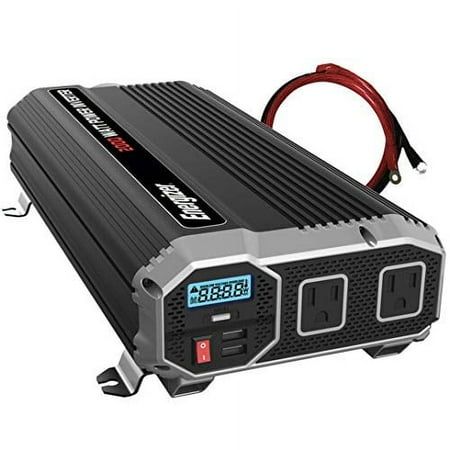 Energizer 2000 Watts Power Inverter Modified Sine Wave Car Inverter, 12v to 110v, Two AC Outlets, Two USB Ports (2.4 Amp), DC to AC Converter, Battery Cables Included – ETL Approved Under UL STD 458