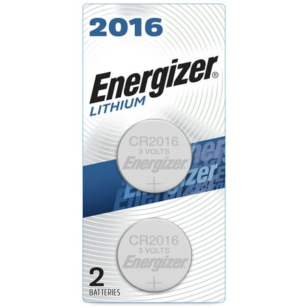 Energizer 2016 Batteries (2 Pack), 3V Lithium Coin Batteries