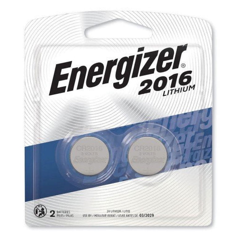 Energizer 2016 Lithium Coin Battery, 3 V, 2/Pack (2016BP2