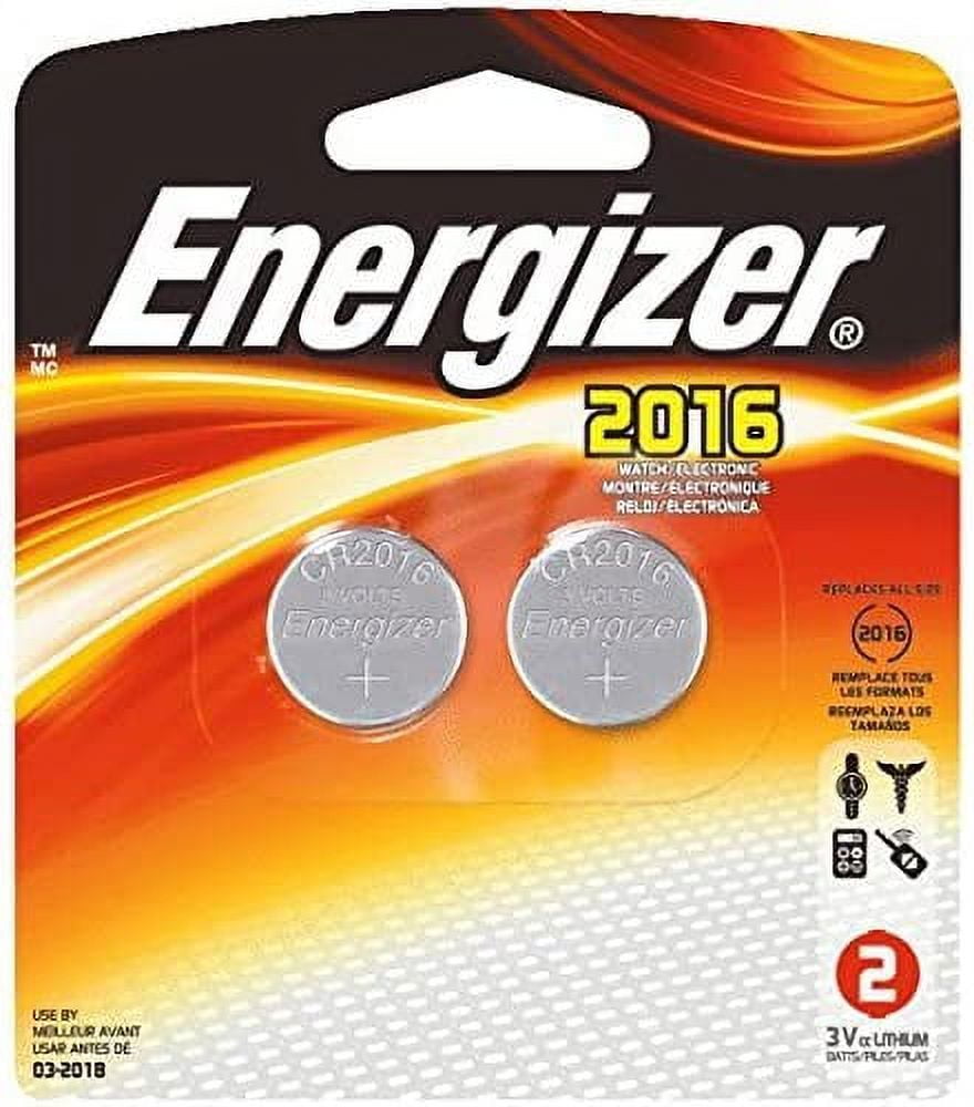 Energizer 2016BP-2 Battery, Lithium, Coin Cell, 90 mAh, 3V, 20mm Dia. x 1.6 mm H by Energizer