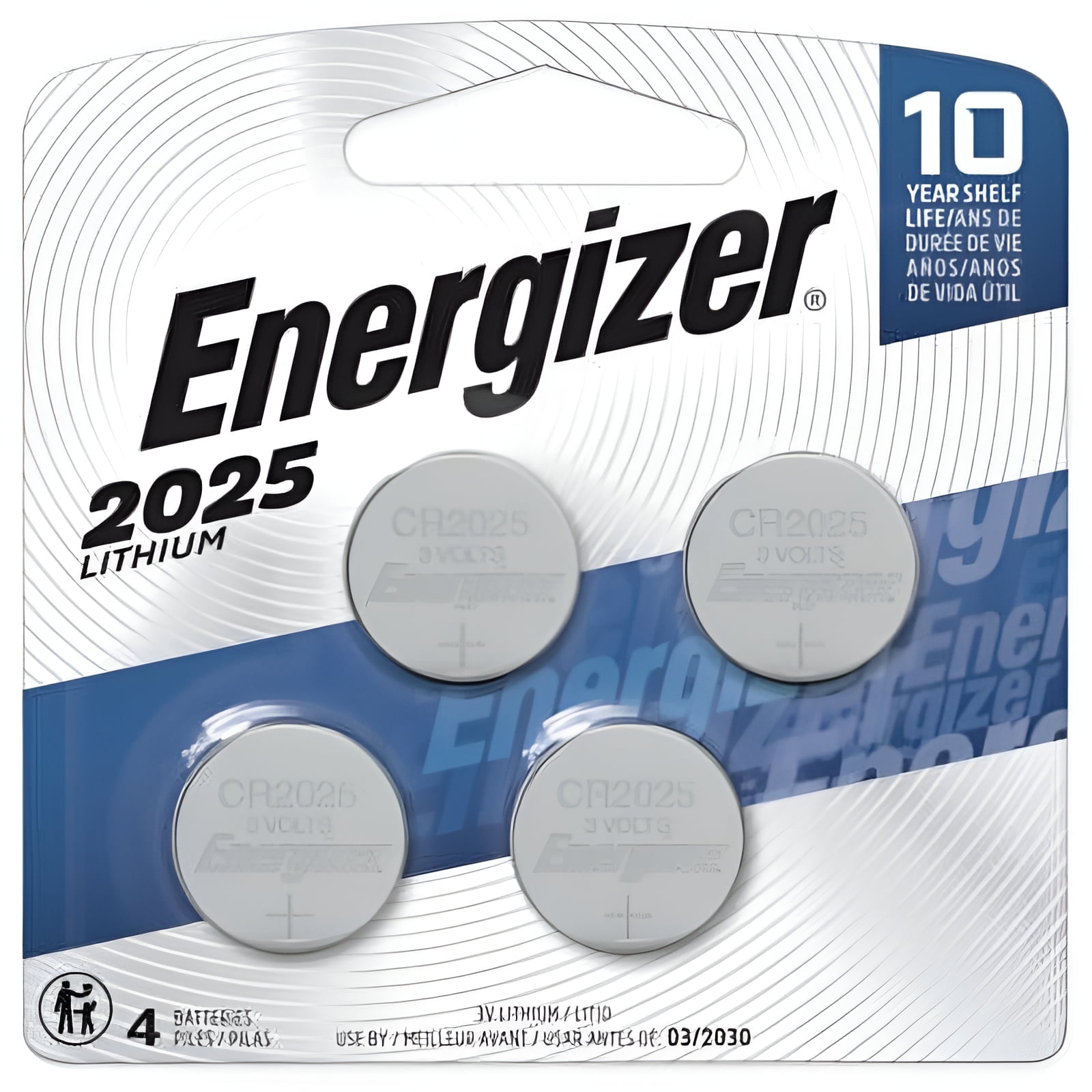 Energizer 2025 Lithium Coin Battery, 4 Pack, Long-Lasting