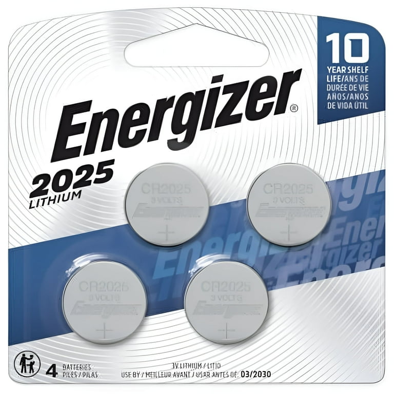 Energizer, CR2025 Coin Batteries, 3V Lithium, 4 Pack - Walmart.com