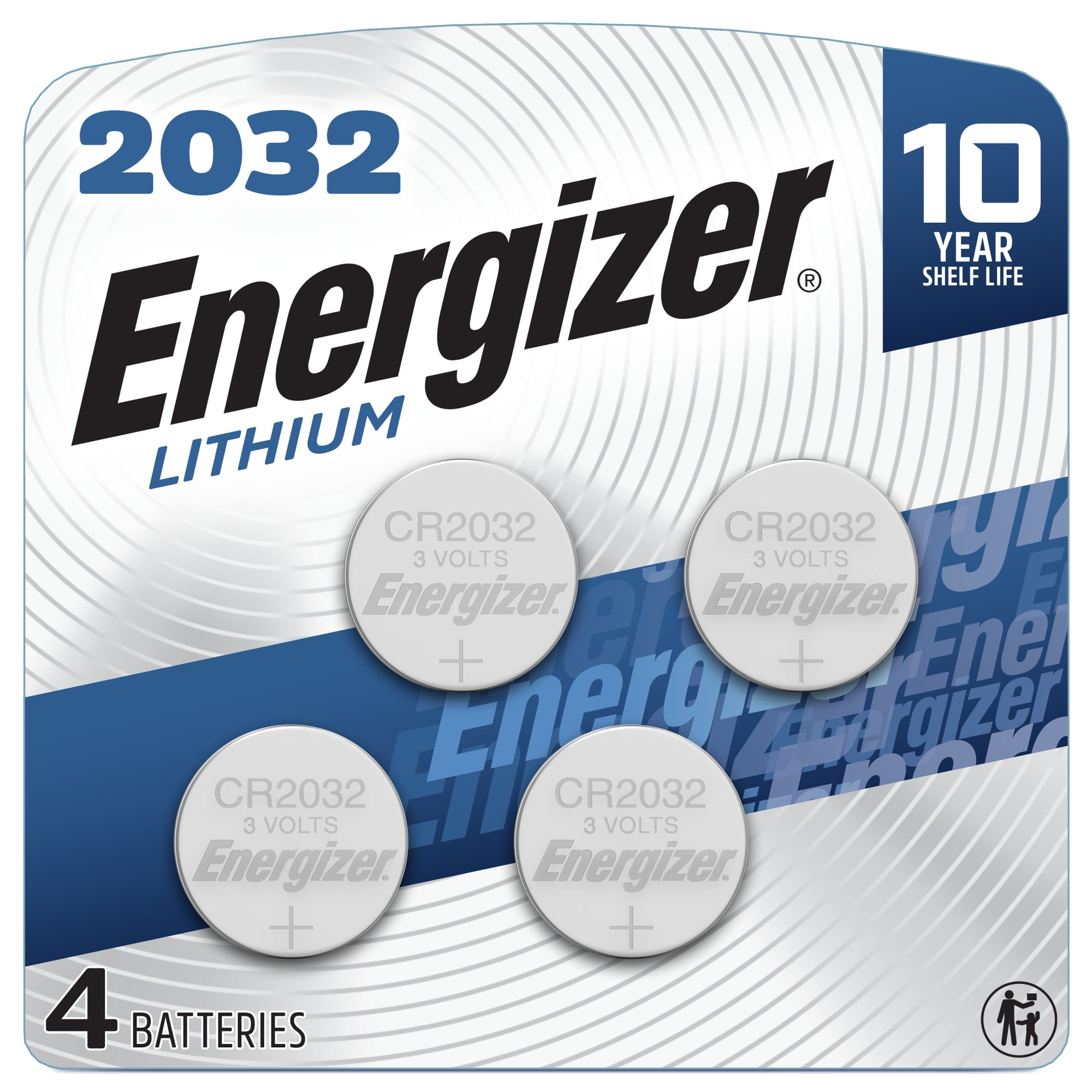 Energizer 2032 Batteries (4 Pack), 3V Lithium Coin Batteries
