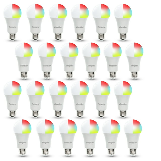 Energizer 24-Pack Smart Wi-Fi Multi-Color and Single White LED Light Bulb, A19 Shape, E26 Base