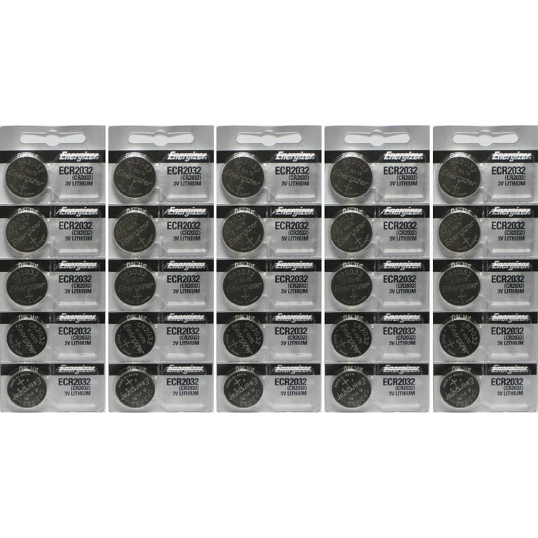 25 Energizer 2032 Battery CR2032 Lithium 3V (5 Packs of 5)