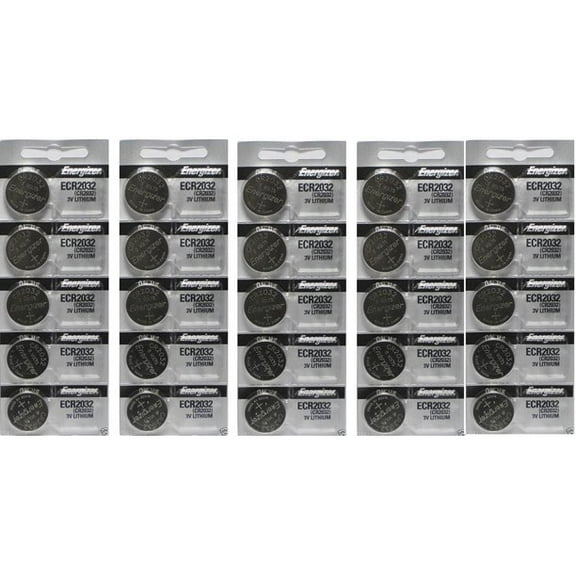 Energizer 25 2032 Battery CR2032 Lithium 3v (5 Packs of 5)