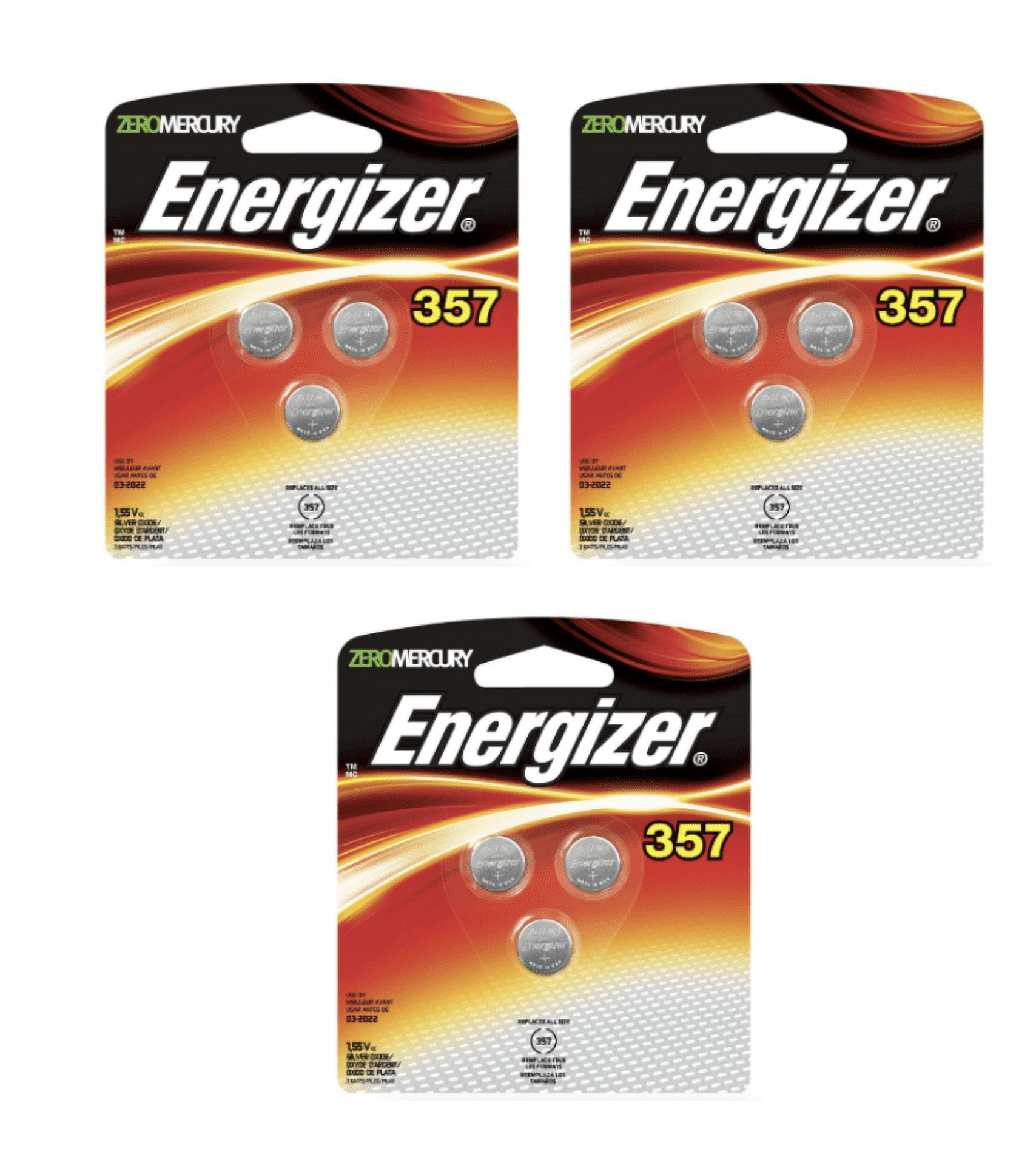 Energizer (3Pack) 357 Coin Cell Button Silver Oxide Long Lasting Batteries (3 PACK)