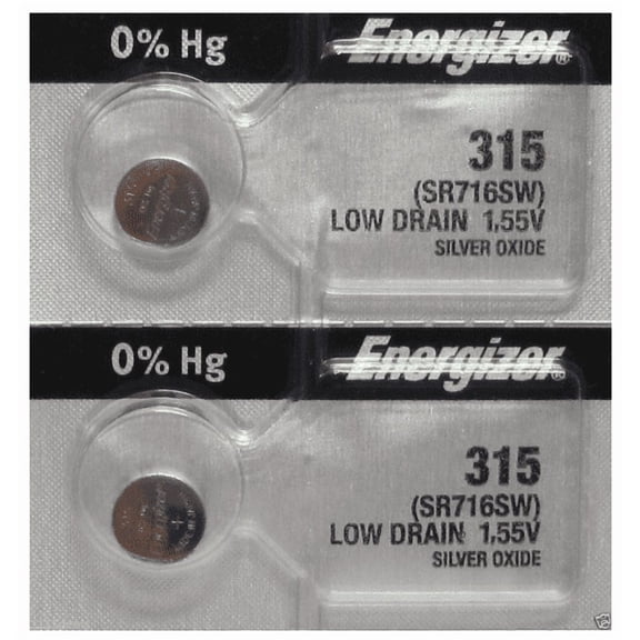 Energizer 315 - SR716 Silver Oxide Button Battery 1.55V - 2 Pack + FREE SHIPPING!
