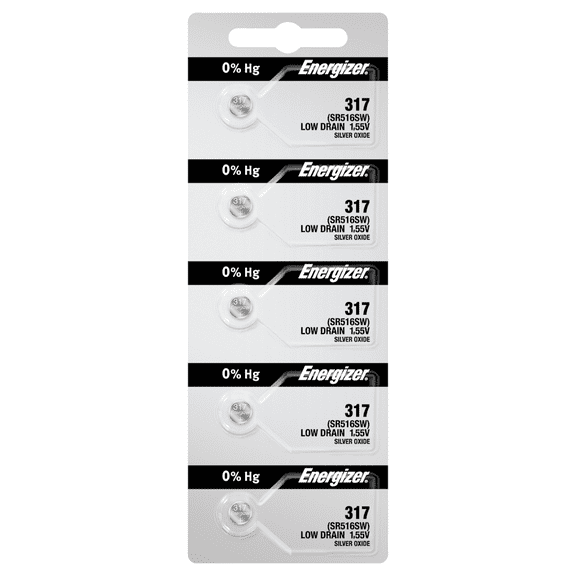 Energizer 317 SR516SW Silver Oxide Watch Battery (5 Count)