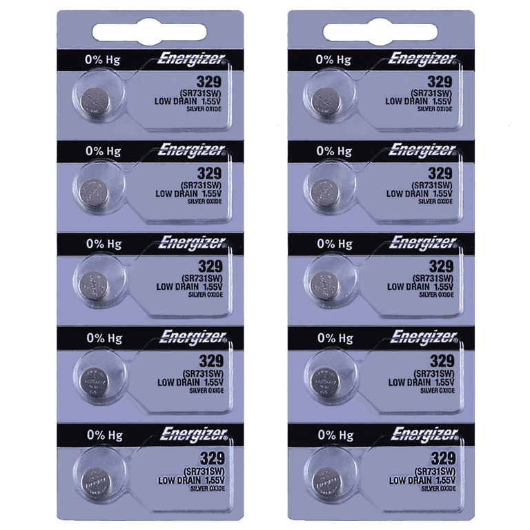 Energizer 329 SR731SW 1.55V Mercury-Free Silver Oxide Watch