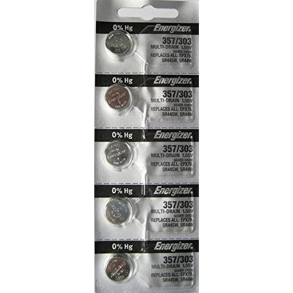 Energizer 357-303 1.55v SR44SW SR44W LR44 Watch/Calculator 0%Hg Mercury Free silver Ox Batteries (40 Pack)