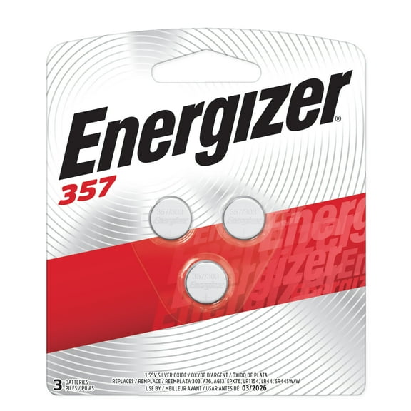 Energizer 357/303 Batteries (3 Pack), Button Cell Batteries