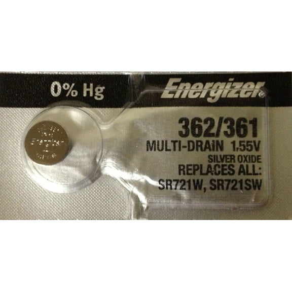 Energizer 362 / 361 - SR721 Silver Oxide Button Battery 1.55V - 2 Pack + Free Shipping!