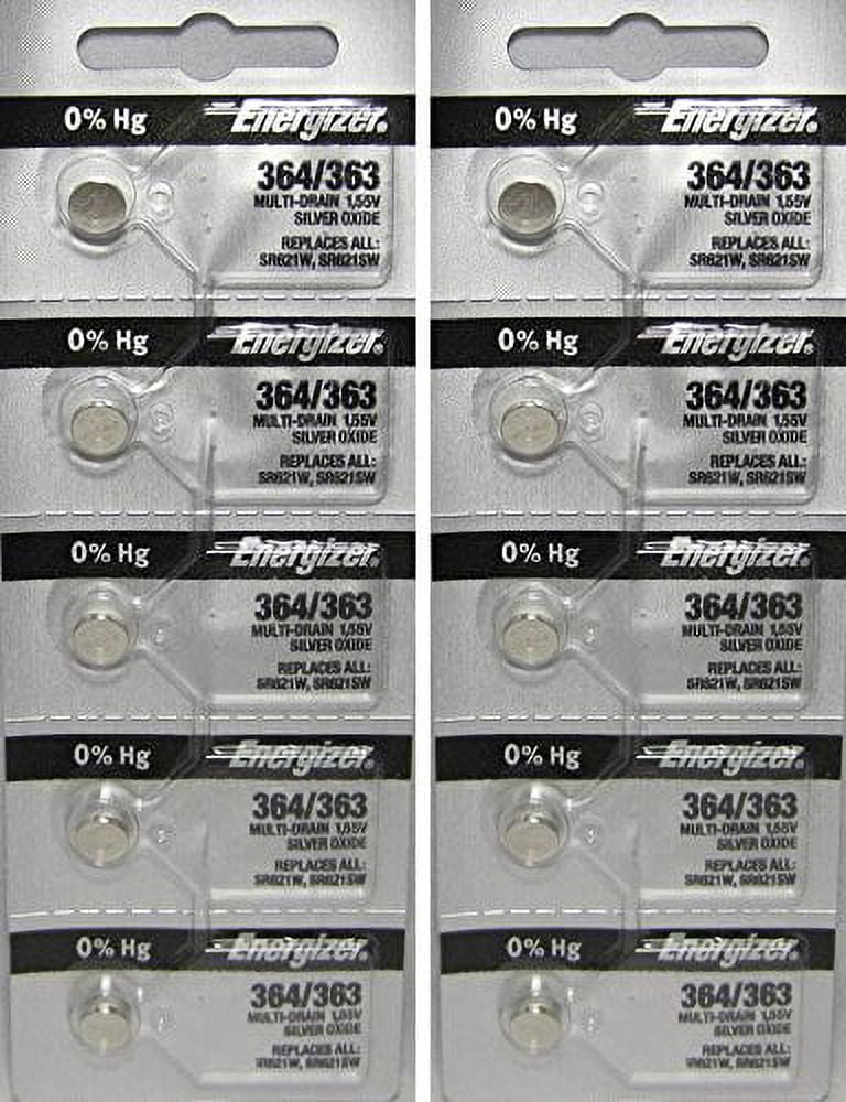 LiCB 10 Pack SR621SW 364 Watch Battery,Long-Lasting & Leak-Proof,High  Capacity Silver Oxide 1.55V Button Cell Batteries for Watch