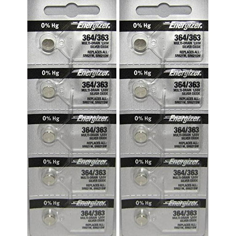 LiCB 10 Pack SR621SW 364 Watch Battery,Long-Lasting & Leak-Proof,High  Capacity Silver Oxide 1.55V Button Cell Batteries for Watch