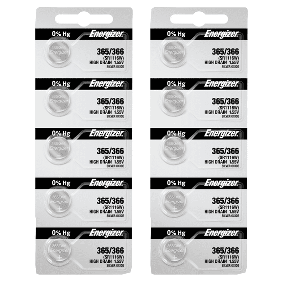 Energizer 365 SR1116W Silver Oxide Watch Battery (10 Pack)
