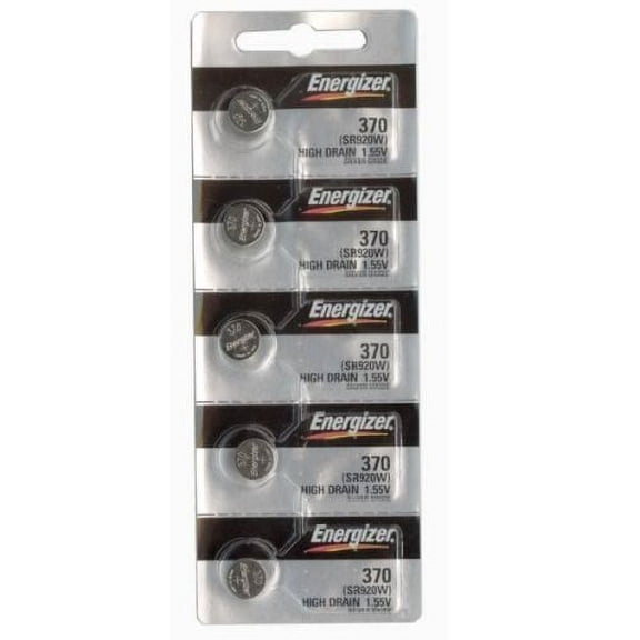 Energizer 370 Button Cell Silver Oxide SR920W Watch Battery Pack of 5 Batteries