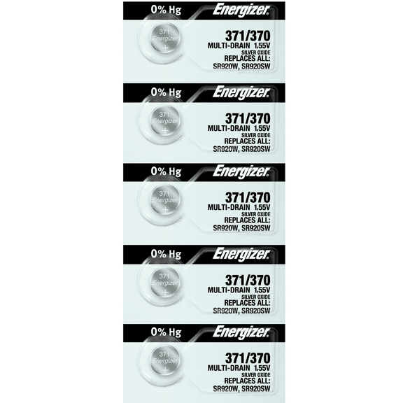 Energizer 371/370 SR920/W/SW Silver Oxide Watch Battery (5 Count)