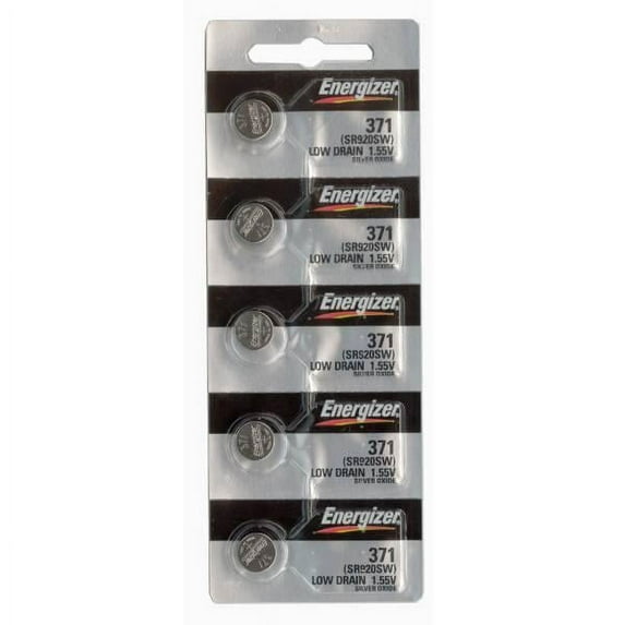 Energizer 371 or 370 Button Cell Silver Oxide SR920SW 5 Watch Batteries