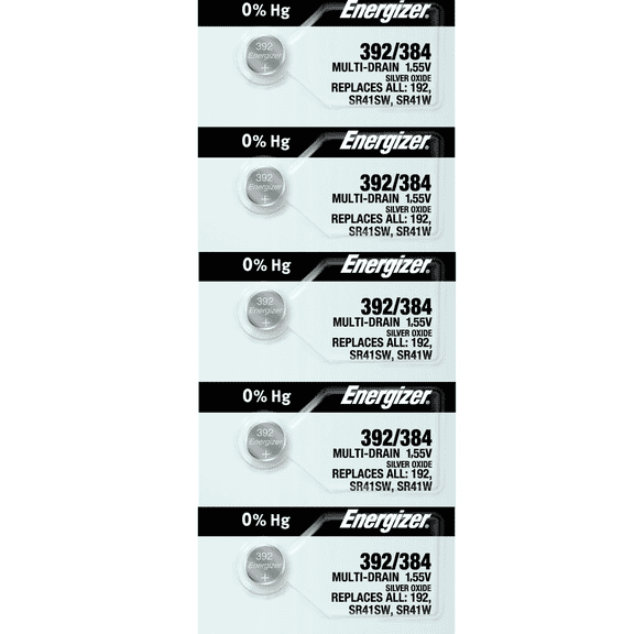 Energizer 392/384 SR41SW Silver Oxide Watch Battery (5 Count)