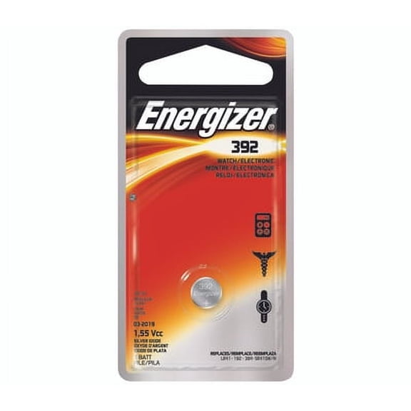 Energizer 392BPZ Coin Cell Battery, 1.5 V Battery, 44 Mah, 392 Battery, Silver Oxide (Case of 6)