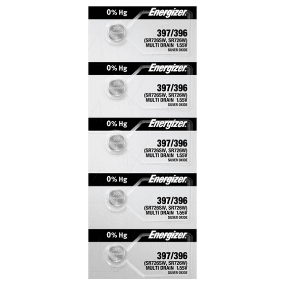 Energizer 397/396 SR726SW Silver Oxide Watch Battery (5 Count)