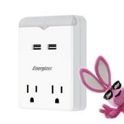Energizer 4 Device Multi Plug Wall Outlet Extender Nightlight USB Outlet Plug Adapter Ports USB Wall Charger Power Strip Expander Outlet Splitter Multiple Plugs Extension Cord