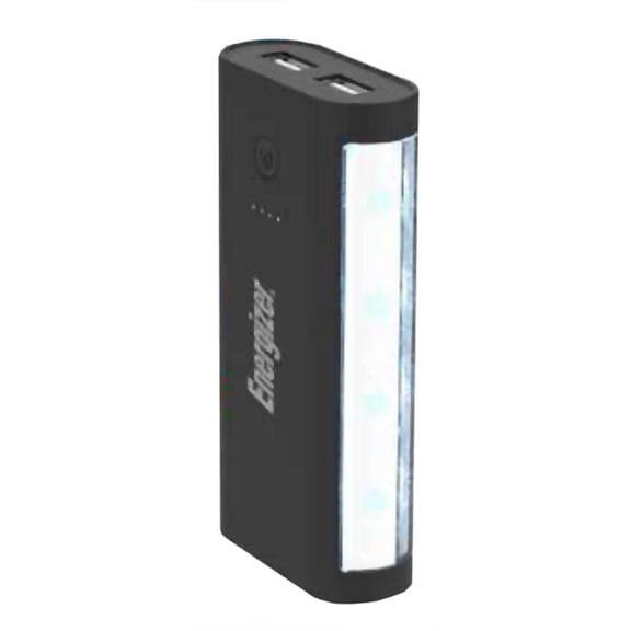 Energizer 5200mAh Dual USB Portable Power Bank with LED Light Compact Backup Battery Charger for Smartphones & USB Devices