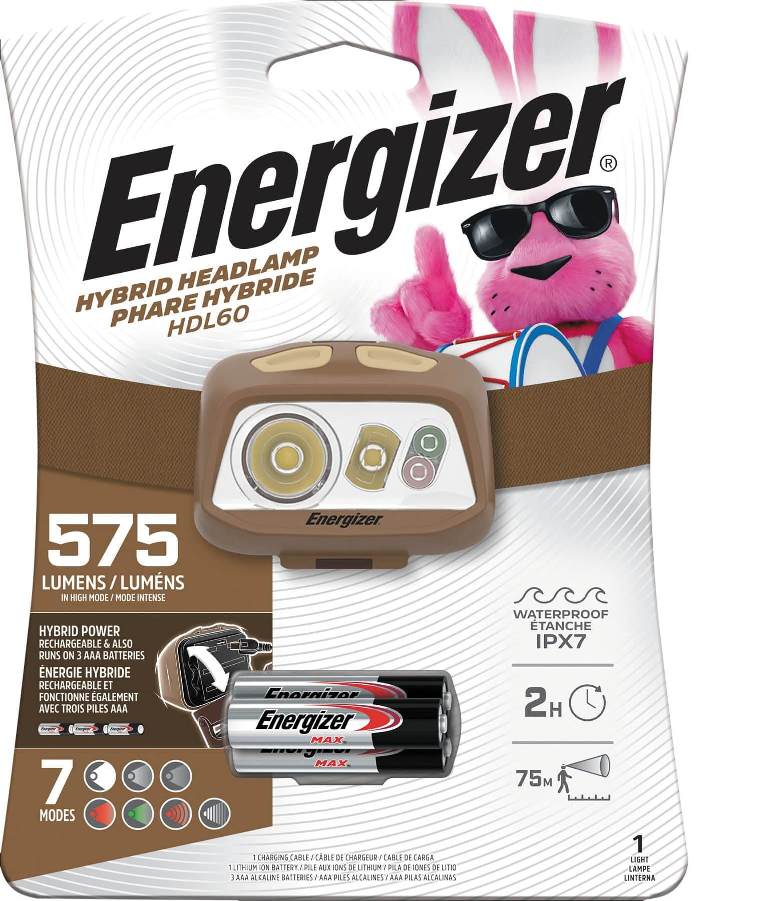 Energizer 575 Lumen Hybrid Powered LED Headlamp