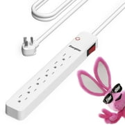 Energizer 6 Device 3 Foot Surge Protector Power Strip 300 Joule Multi Plug Wall Outlet Extender Power Strip Expander Outlet Splitter Multiple Plugs In One Extension Cord Outlet Adapter