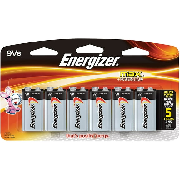 Energizer 9V Alkaline Batteries, 6 Count
