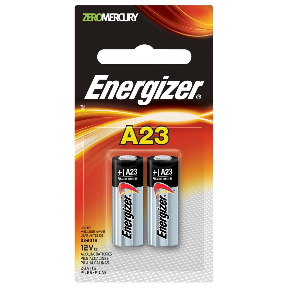 Energizer Zero Mercury Alkaline Battery A23 2 Batteries