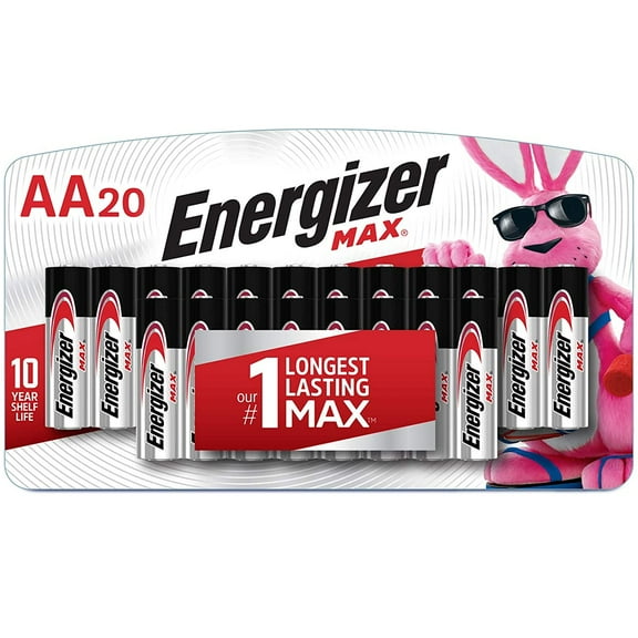 Energizer AA Batteries (20 Count), Double A Max Alkaline Battery