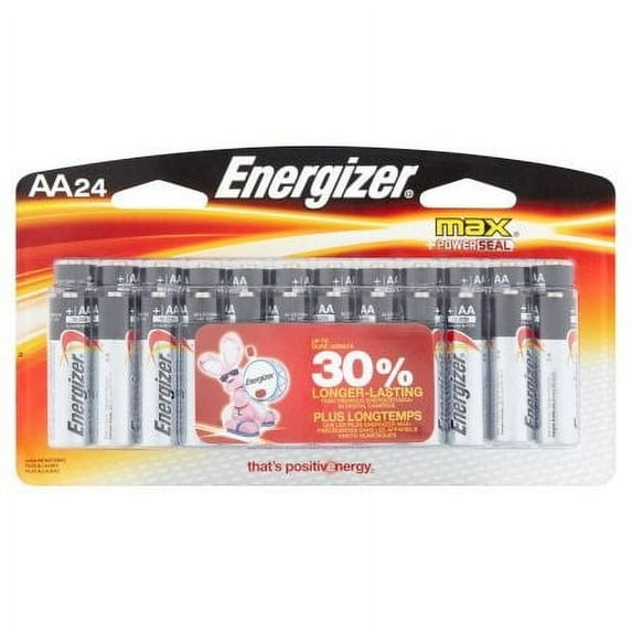 Energizer AA Batteries (24 Count), Double A Max Alkaline Battery (Pack of 5)