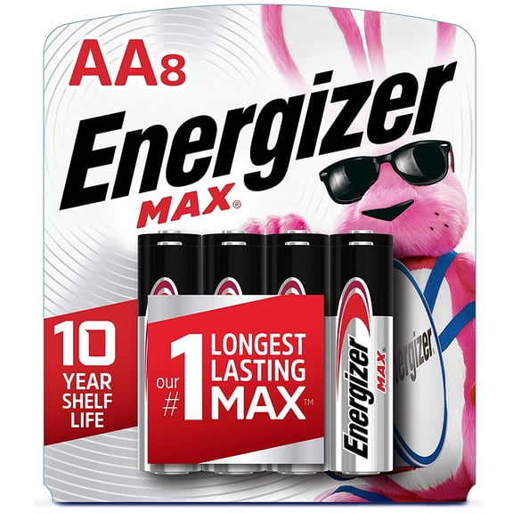 Energizer AA Batteries (8 Count), Double A Max Alkaline Battery