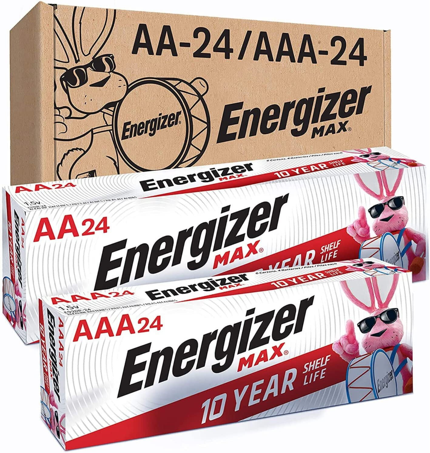 Energizer AA Batteries and AAA Batteries, 24 Max Double A Batteries and 24 Max