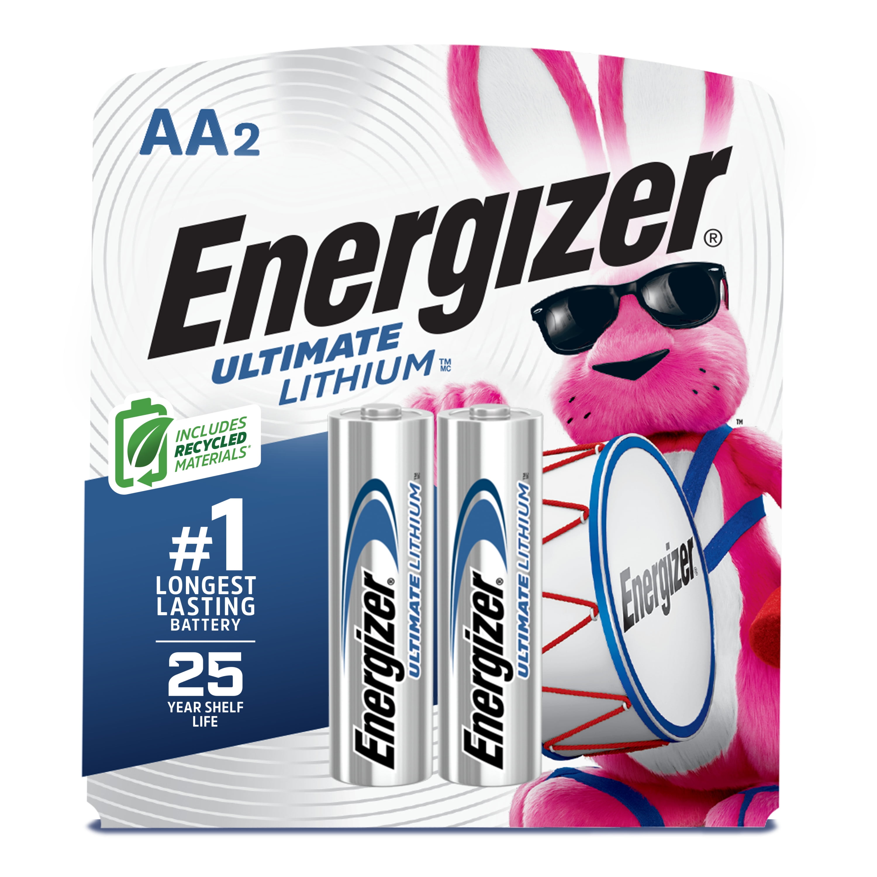Energizer AA Lithium Batteries 2 Pack, Lasts 9 Times Longer