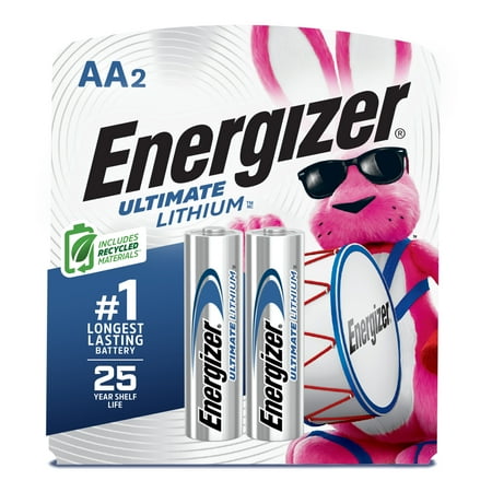 Energizer AA Lithium Batteries 2 Pack, Lasts 9 Times Longer