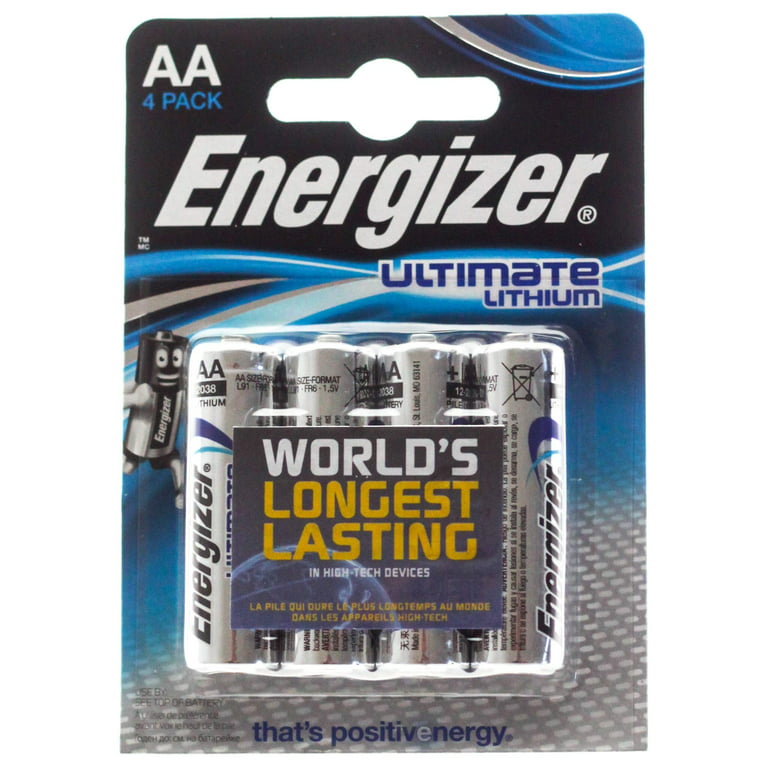 Piles LR6 AA Ultimate Lithium Energizer 1.5 V - pack de 4