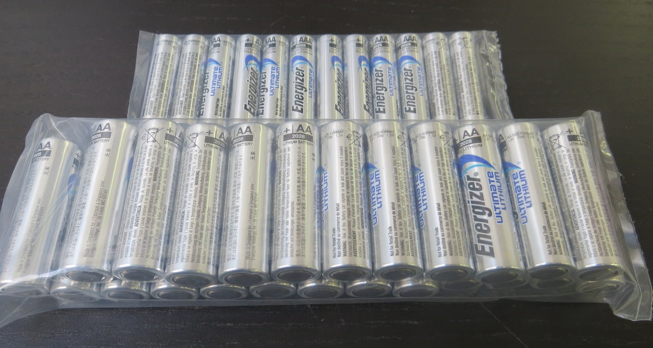 Energizer AAA / AA Ultimate and Industrial Lithium Batteries 1.5V - 36 Piece Combo Pack (12 AAA, 24 AA ) + FREE SHIPPING