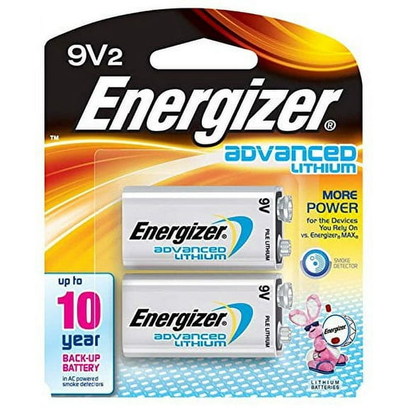 Energizer Advanced Lithium 9V Batteries, 2 Count