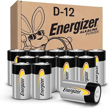 Energizer Alkaline Power D Batteries 12 Count Pack of 1 Long-Lasting Alkaline Size D Batteries