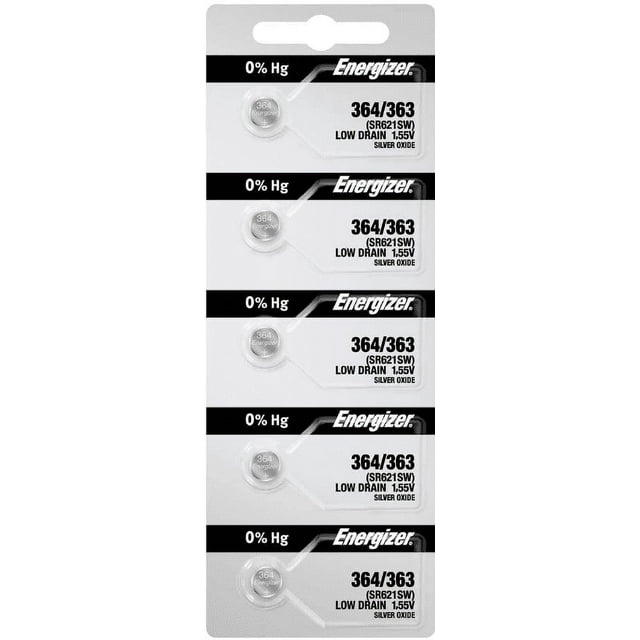 Energizer Batteries 364/363 (SR621W, SR621SW) Silver Oxide Watch
