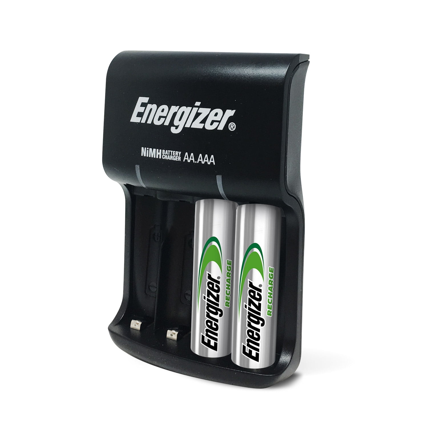 Energizer Rechargeable AA and AAA Battery Charger Includes 4 AA NiMH  1300mAh Rechargeable Batteries with Battery Case 