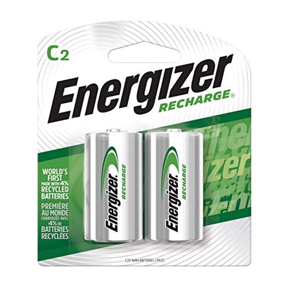 Energizer C2 Rechargeable, Size C, 2-Count