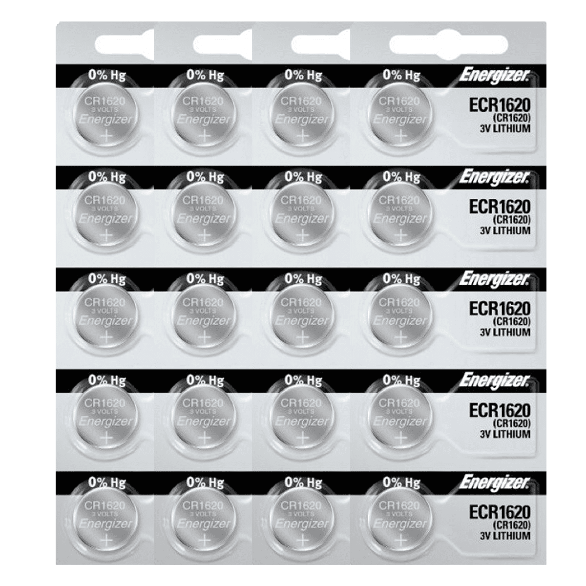 Energizer CR1620 3V Lithium Coin Cell Battery (20 Count)